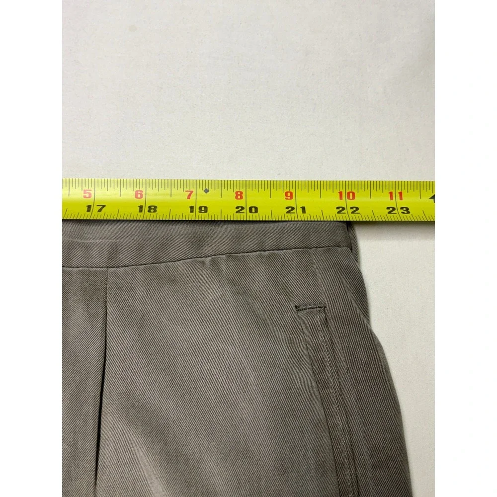 Tommy Bahama Mens 42x27 Pleated 100% Silk Trousers Taupe Gray Cuffed Relaxed Fit